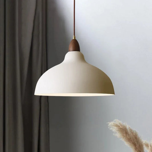 Modern Pendant Light with Wooden Accent – Minimalist Design