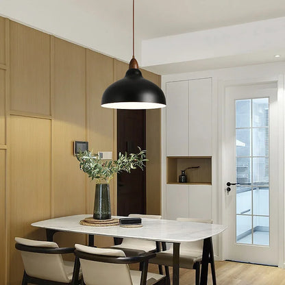 Modern Pendant Light with Wooden Accent – Minimalist Design