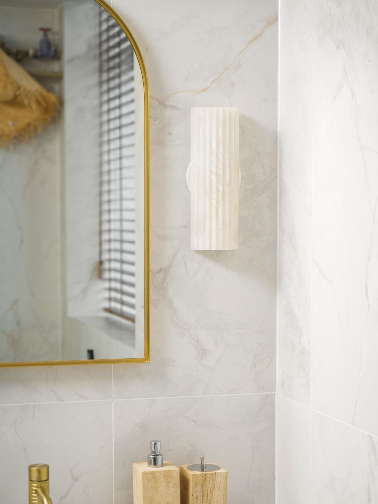 Fluted Alabaster Wall Light - Arrielight