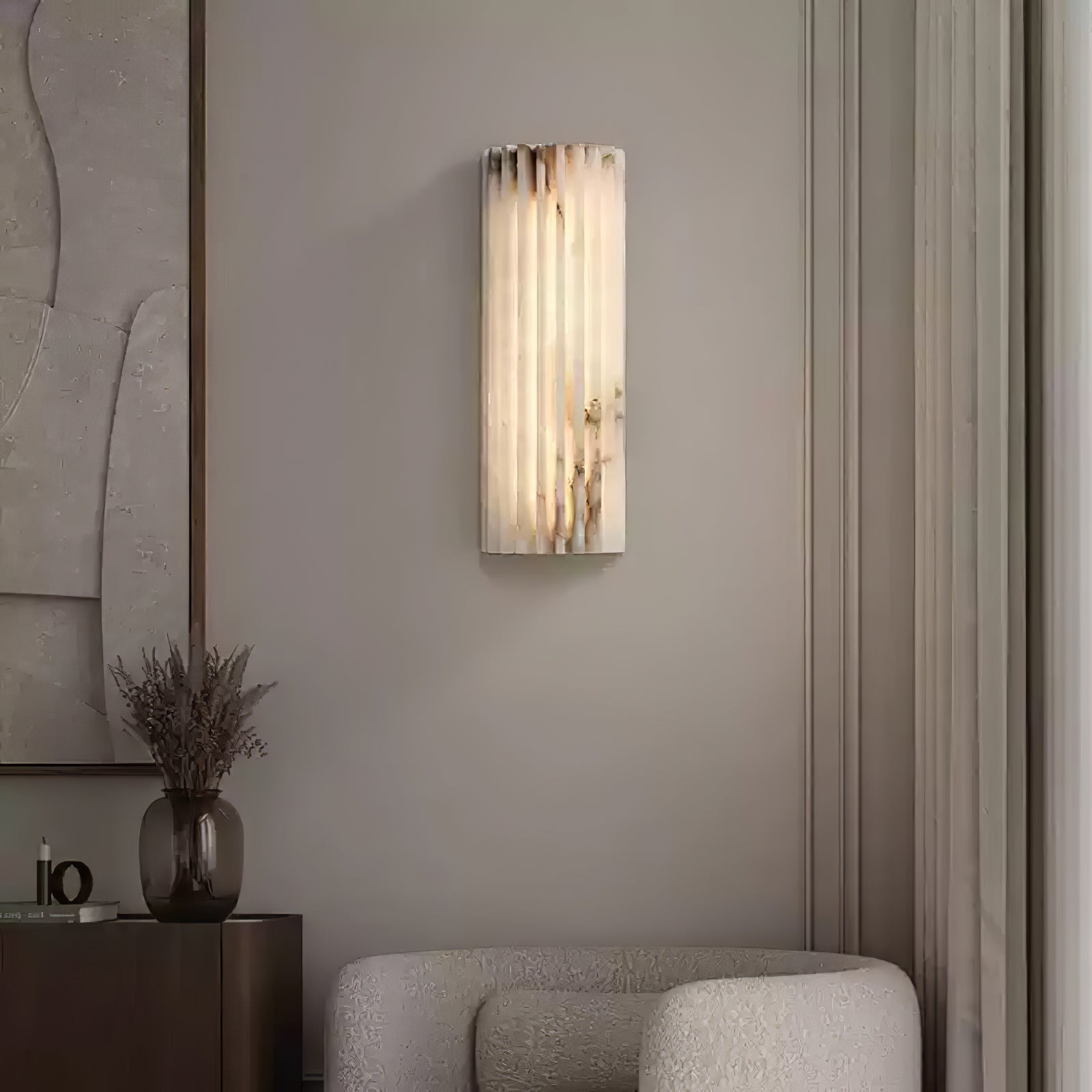 Fluted Alabaster Wall Light - Arrielight