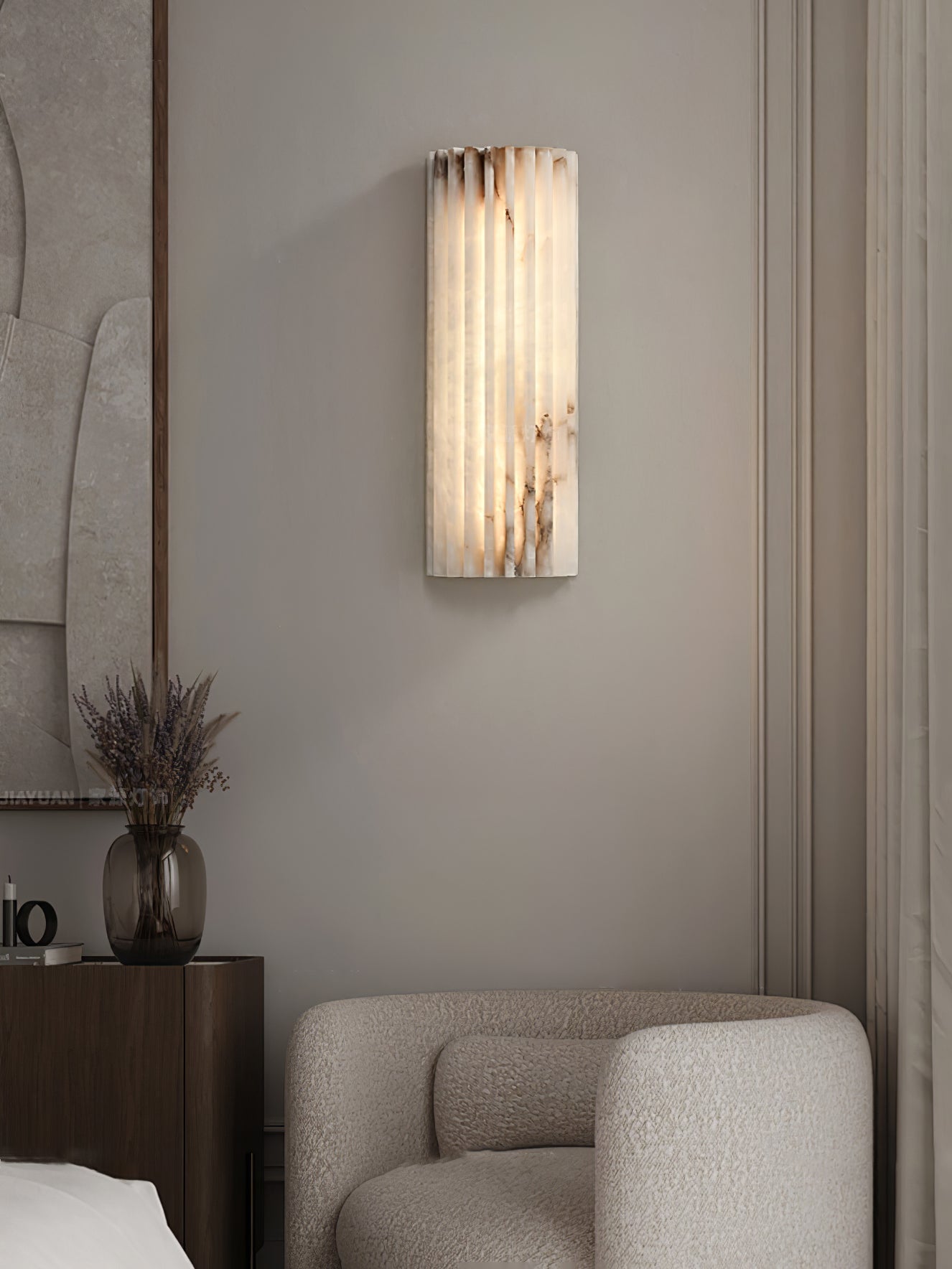 Fluted Alabaster Wall Light - Arrielight