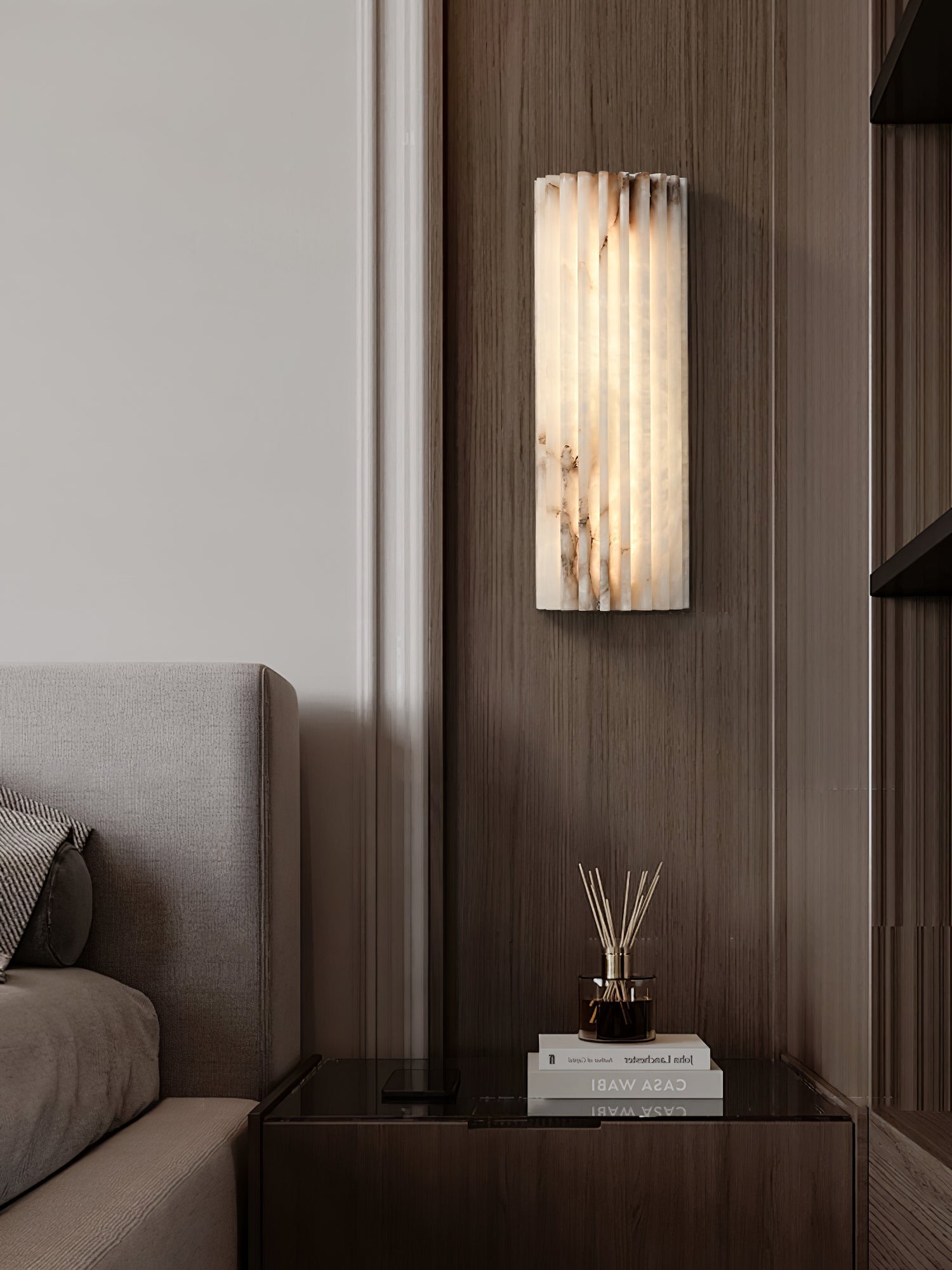 Fluted Alabaster Wall Light - Arrielight
