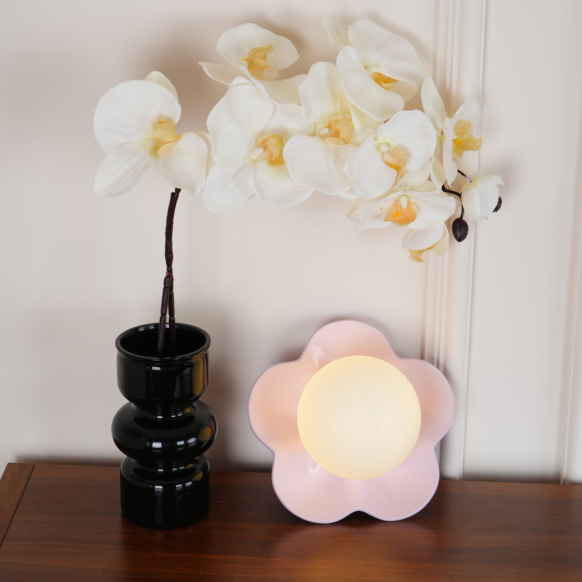 Flower Wall Light with Opal Glass Globe Shade - Arrielight