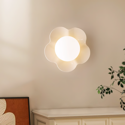 Flower Wall Light with Opal Glass Globe Shade - Arrielight