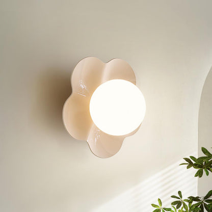 Flower Wall Light with Opal Glass Globe Shade - Arrielight