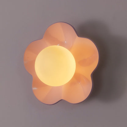 Flower Wall Light with Opal Glass Globe Shade - Arrielight