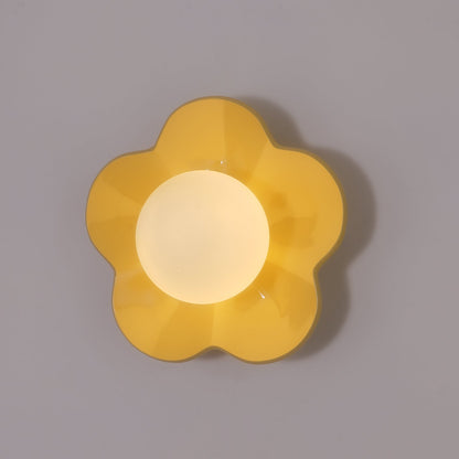 Flower Wall Light with Opal Glass Globe Shade - Arrielight