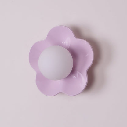 Flower Wall Light with Opal Glass Globe Shade - Arrielight