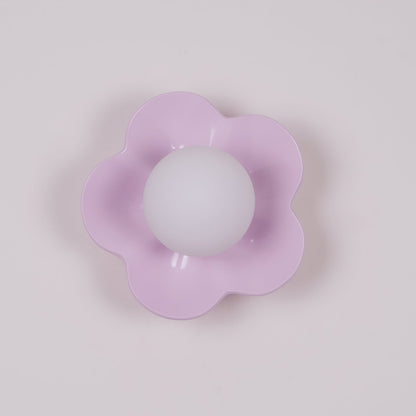 Flower Wall Light with Opal Glass Globe Shade - Arrielight