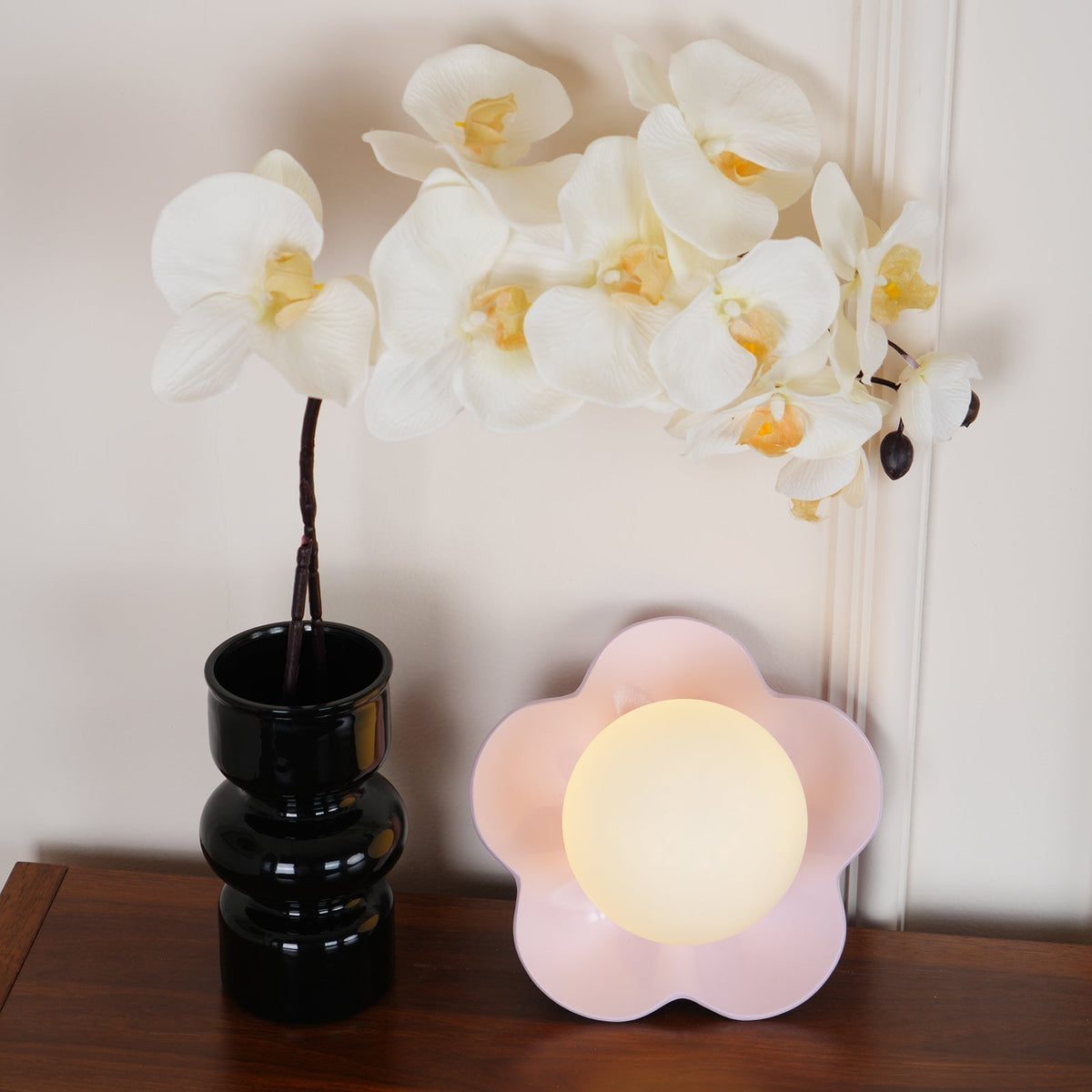 Flower Wall Light with Opal Glass Globe Shade - Arrielight