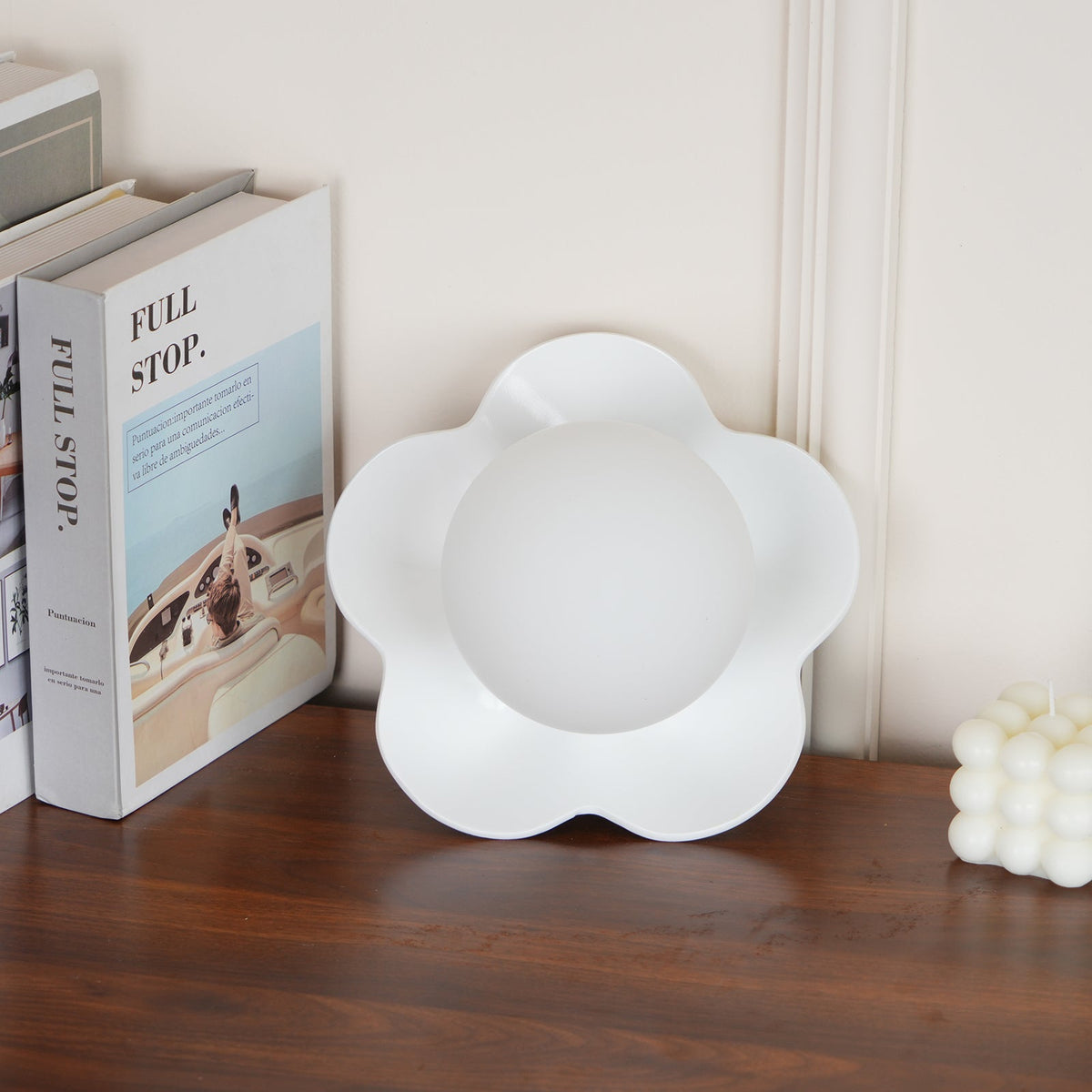 Flower Wall Light with Opal Glass Globe Shade - Arrielight