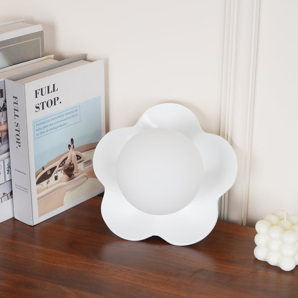 Flower Wall Light with Opal Glass Globe Shade - Arrielight