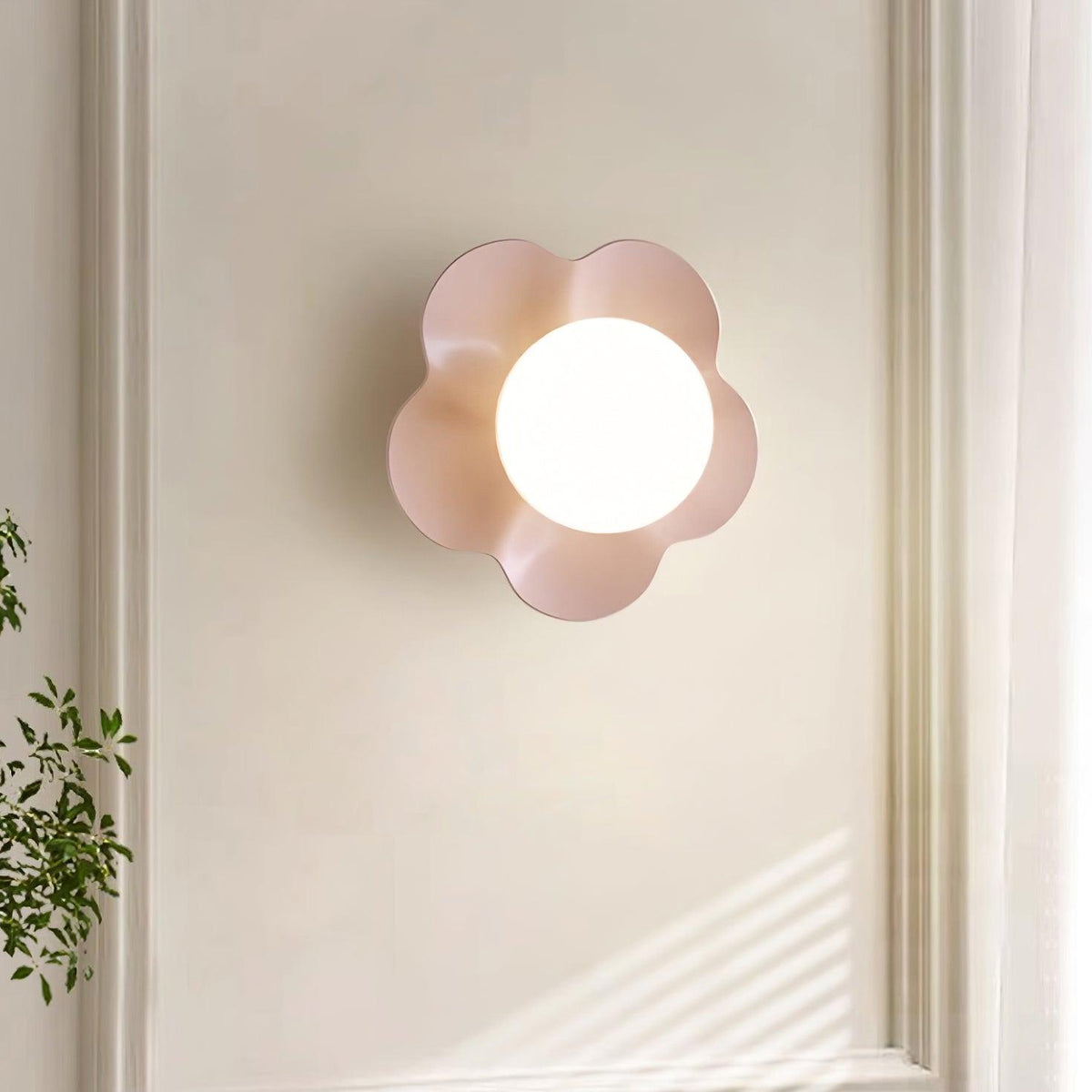 Flower Wall Light with Opal Glass Globe Shade - Arrielight
