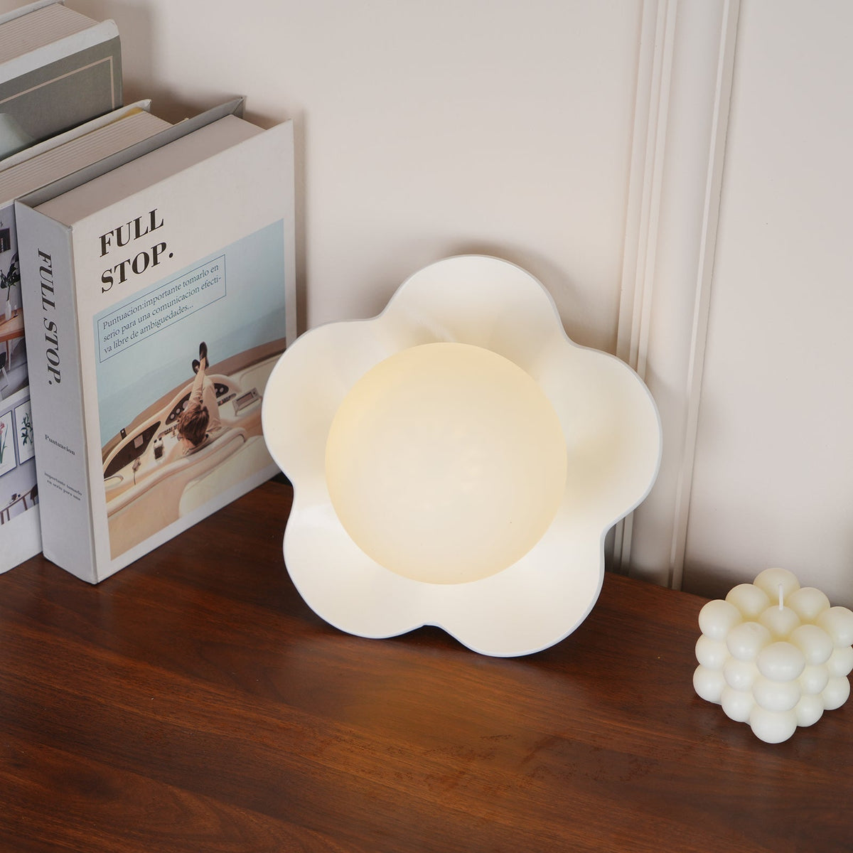 Flower Wall Light with Opal Glass Globe Shade - Arrielight