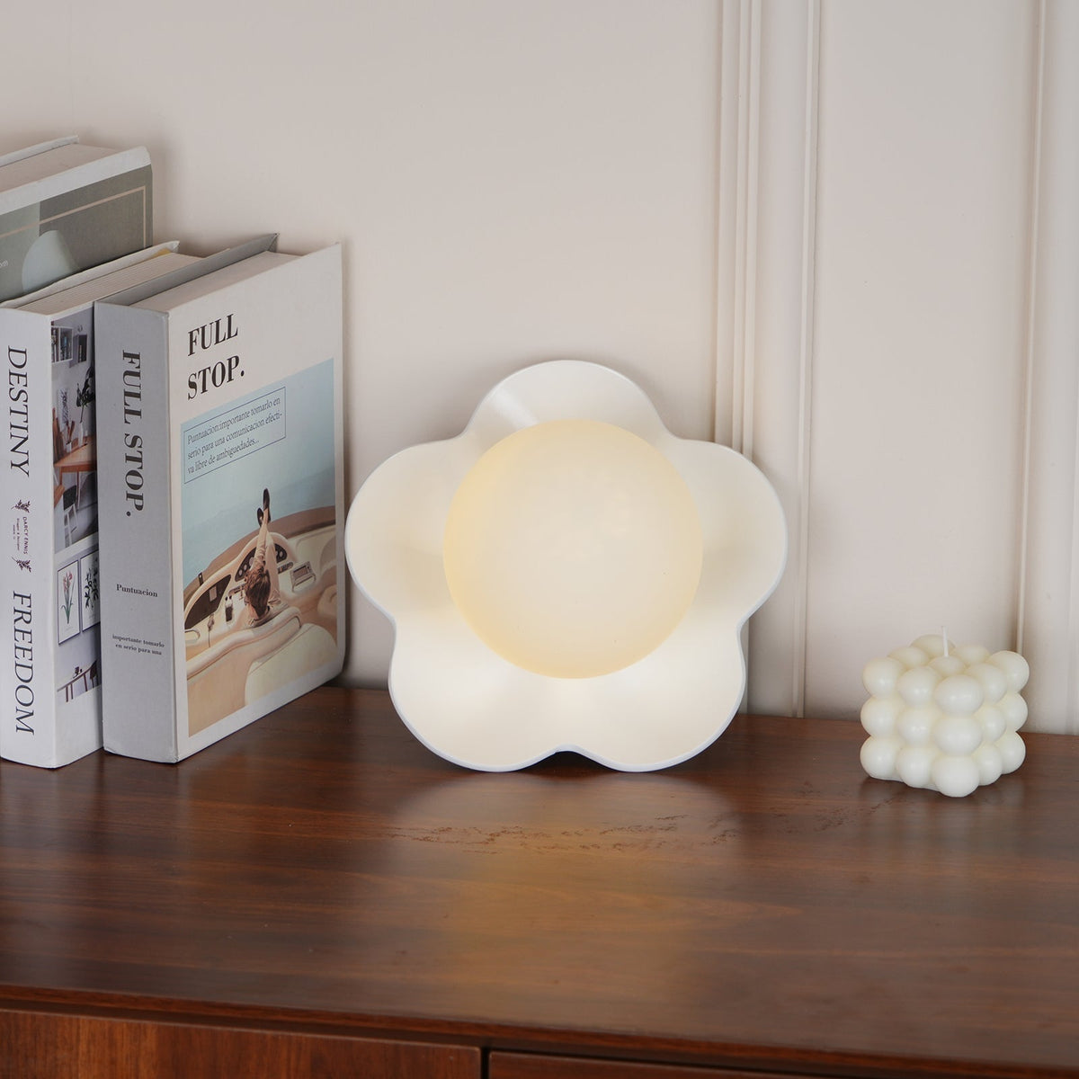 Flower Wall Light with Opal Glass Globe Shade - Arrielight