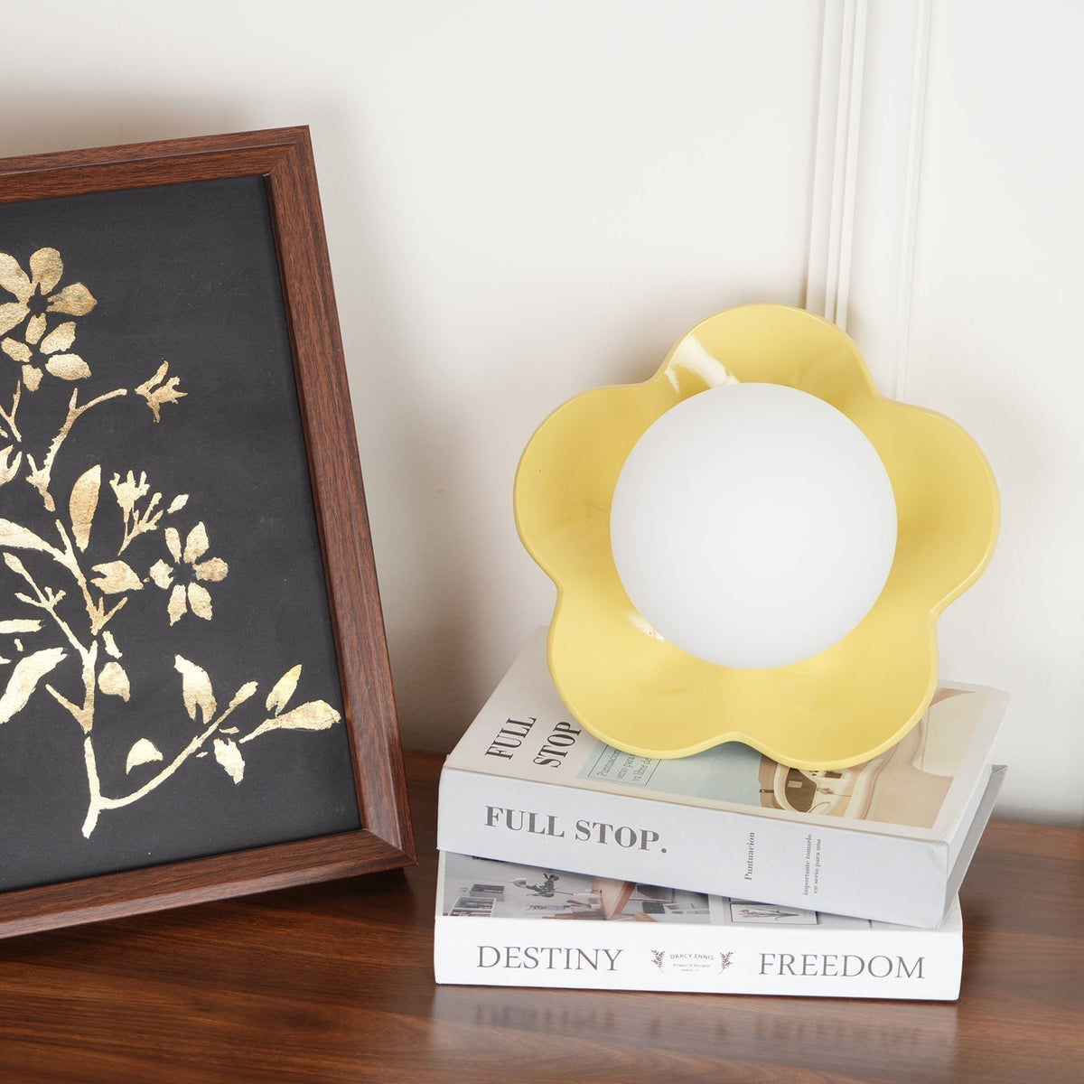 Flower Wall Light with Opal Glass Globe Shade - Arrielight