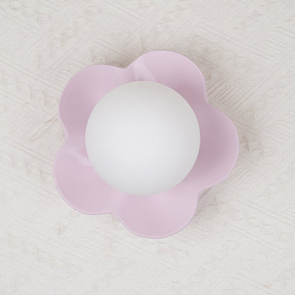 Flower Wall Light with Opal Glass Globe Shade - Arrielight