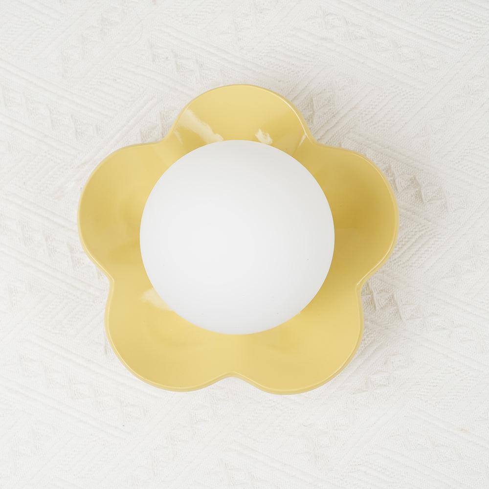 Flower Wall Light with Opal Glass Globe Shade - Arrielight