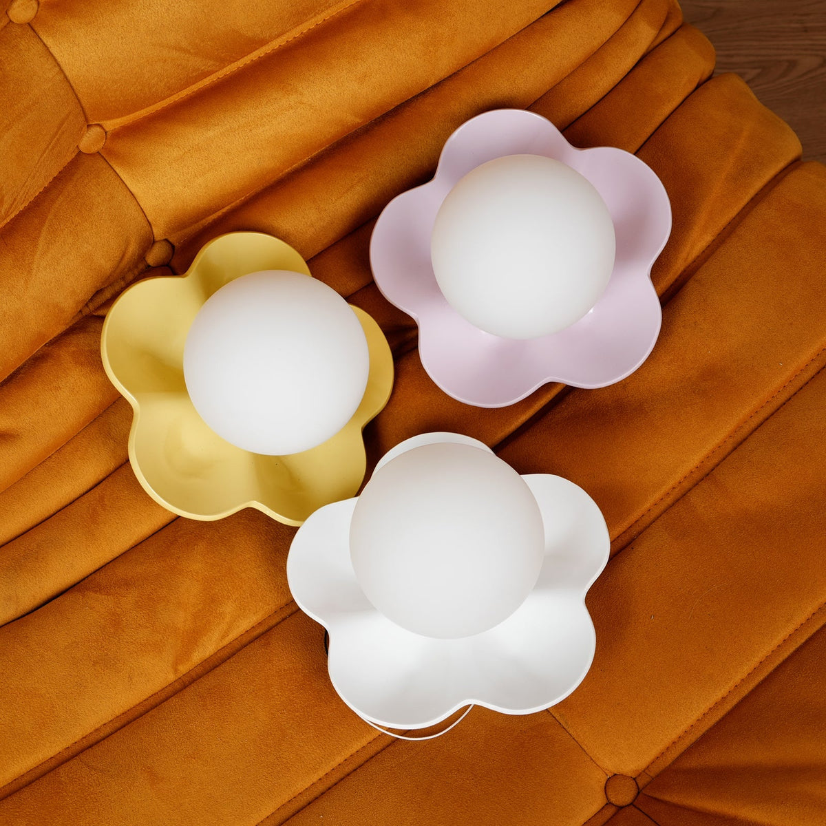 Flower Wall Light with Opal Glass Globe Shade - Arrielight