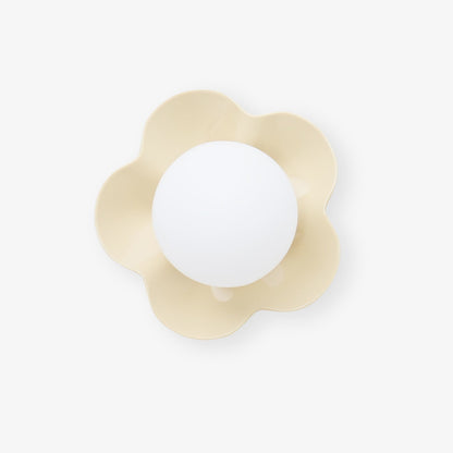 Flower Wall Light with Opal Glass Globe Shade - Arrielight