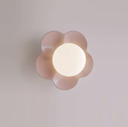 Flower Wall Light with Opal Glass Globe Shade - Arrielight