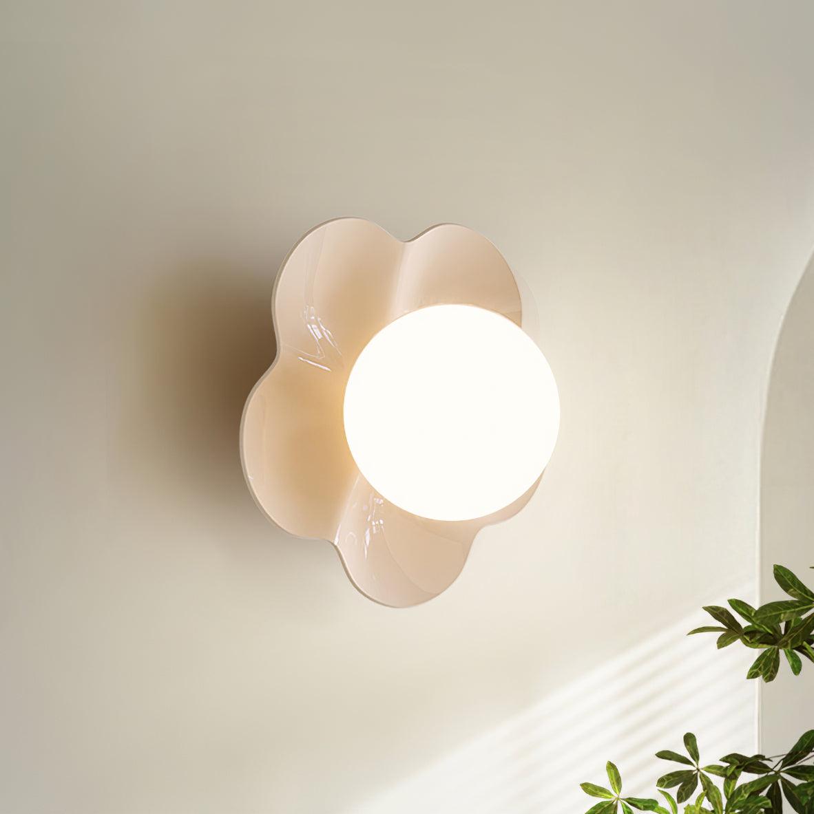 Flower Wall Light with Opal Glass Globe Shade - Arrielight