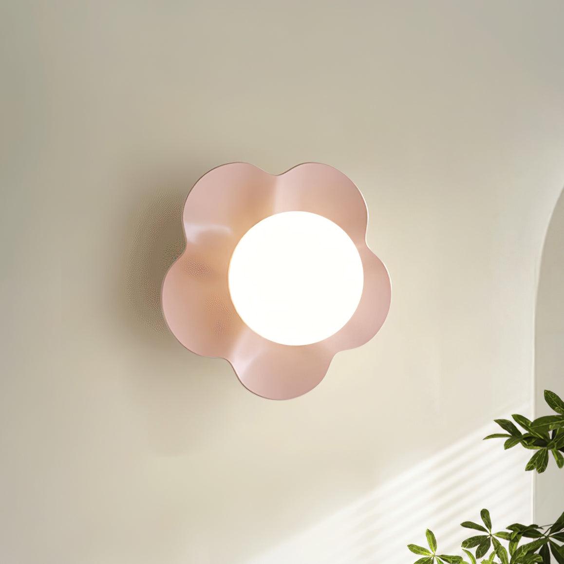 Flower Wall Light with Opal Glass Globe Shade - Arrielight