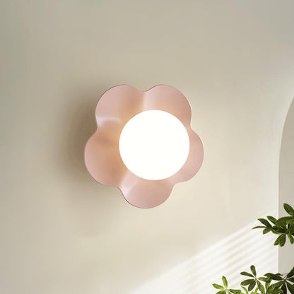 Flower Wall Light with Opal Glass Globe Shade - Arrielight