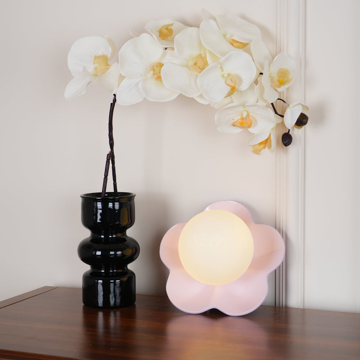 Flower Wall Light with Opal Glass Globe Shade - Arrielight