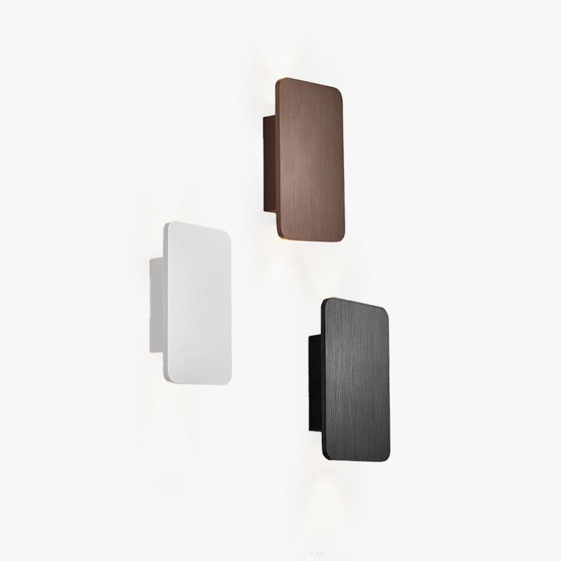 Brushed Metal Rectangular Up and Down LED Wall Light - Arrielight