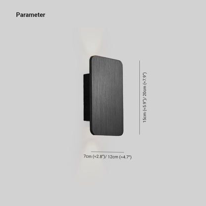 Brushed Metal Rectangular Up and Down LED Wall Light - Arrielight