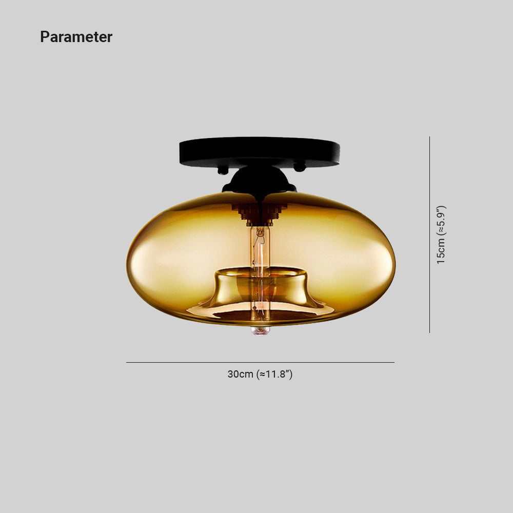 Tinted Glass Globe Semi-Flush Ceiling Light - Arrielight
