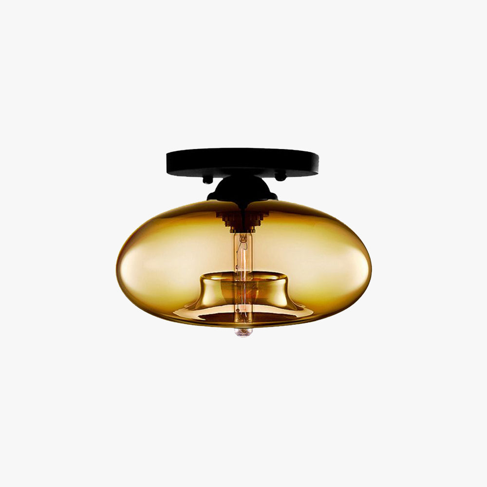 Tinted Glass Globe Semi-Flush Ceiling Light - Arrielight