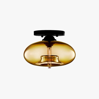 Tinted Glass Globe Semi-Flush Ceiling Light - Arrielight