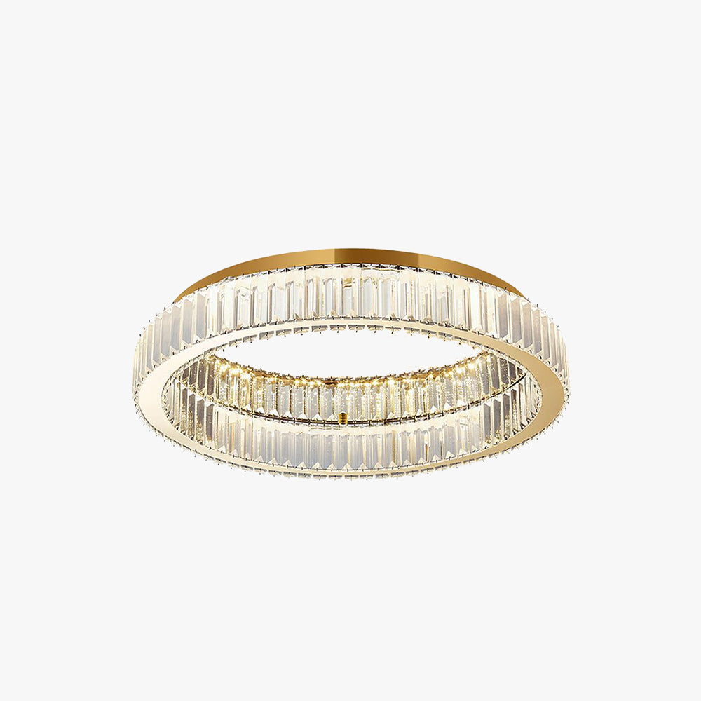 Circular Crystal Art Deco Flush Ceiling Light - Arrielight