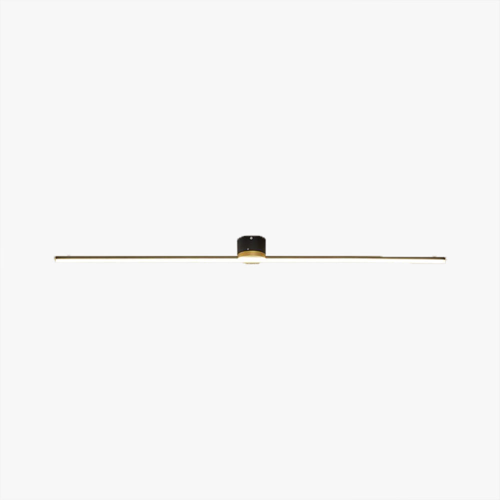 Slim Linear Bar Flush Ceiling Light with Gold Detail - Arrielight