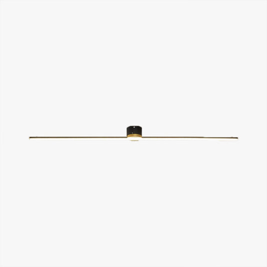 Slim Linear Bar Flush Ceiling Light with Gold Detail - Arrielight