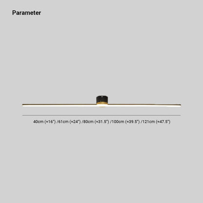 Slim Linear Bar Flush Ceiling Light with Gold Detail - Arrielight