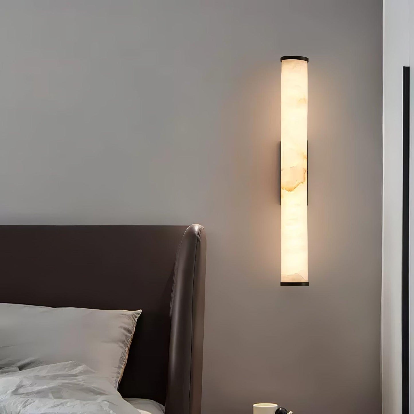 Modern LED Wall Light with Alabaster-Effect Shade – Elegant Design for Bedroom & Living Room