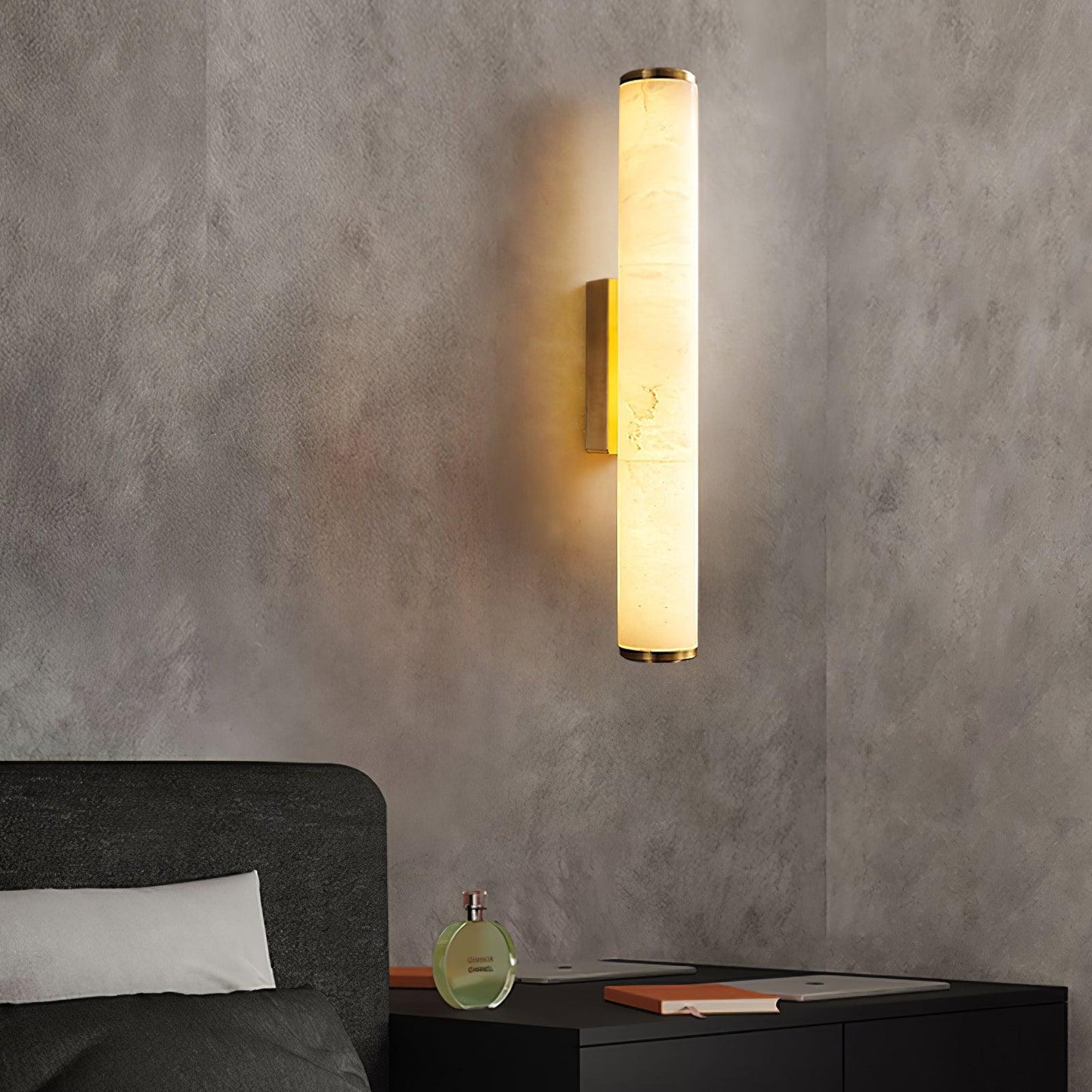 Modern LED Wall Light with Alabaster-Effect Shade – Elegant Design for Bedroom & Living Room