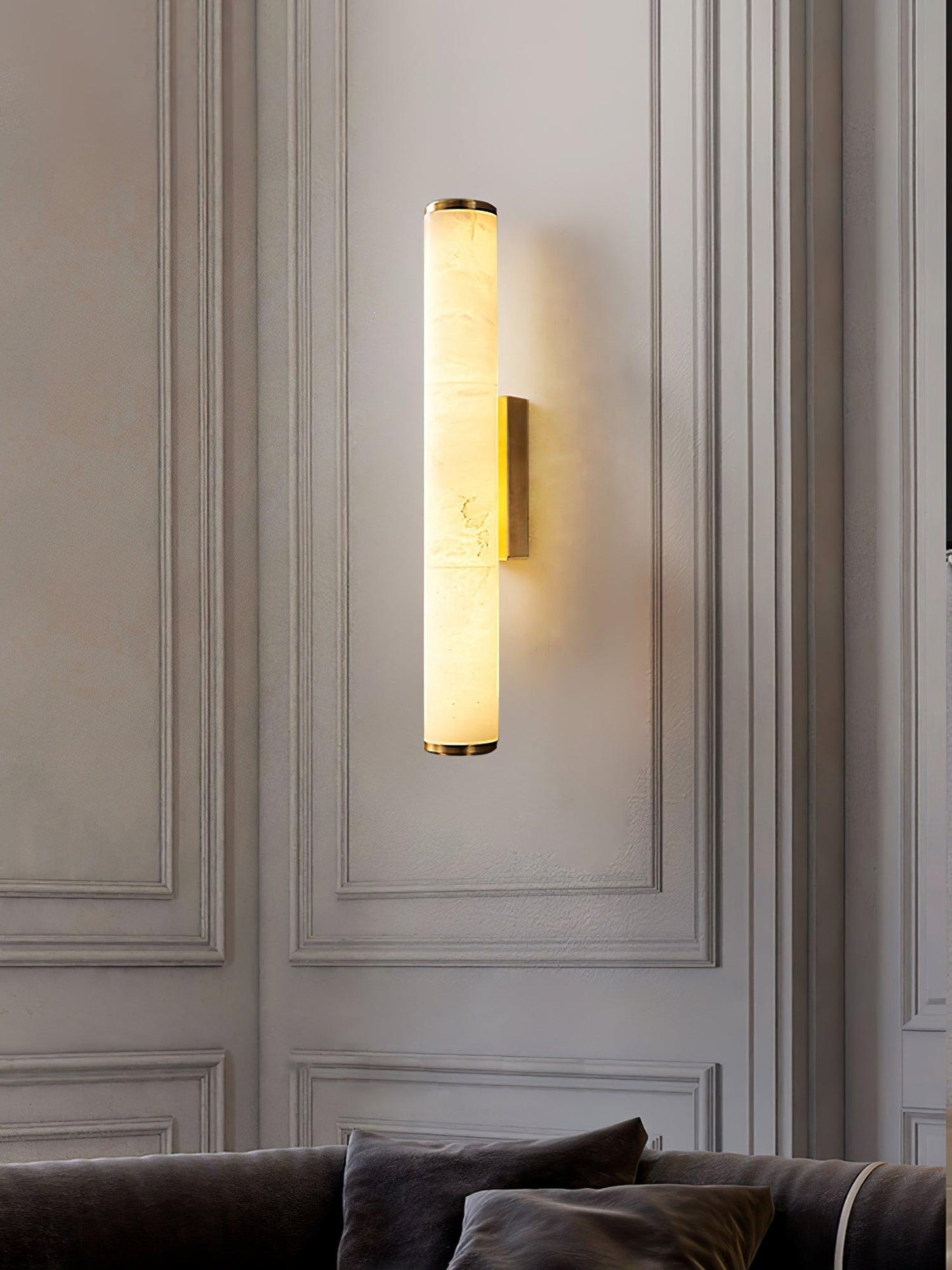 Modern LED Wall Light with Alabaster-Effect Shade – Elegant Design for Bedroom & Living Room