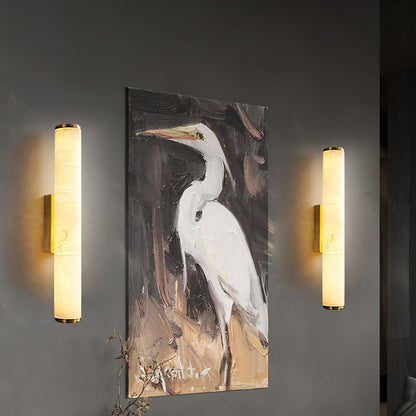 Modern LED Wall Light with Alabaster-Effect Shade – Elegant Design for Bedroom & Living Room