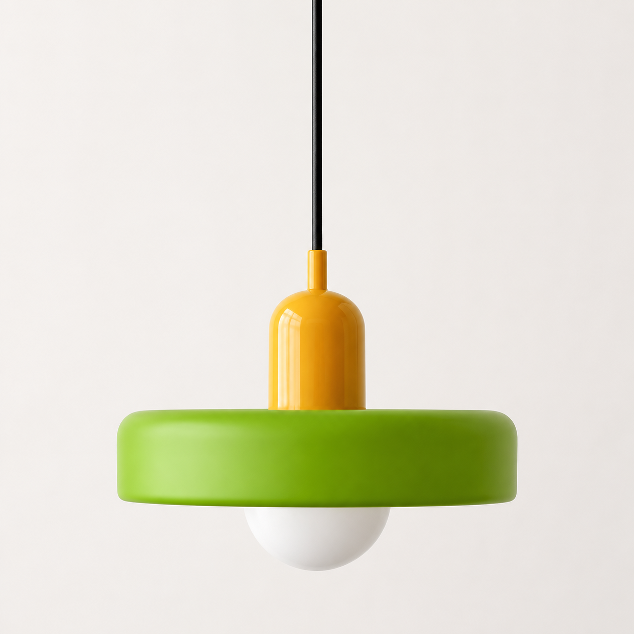Bauhaus Pendant Light with Coloured Glass Shade
