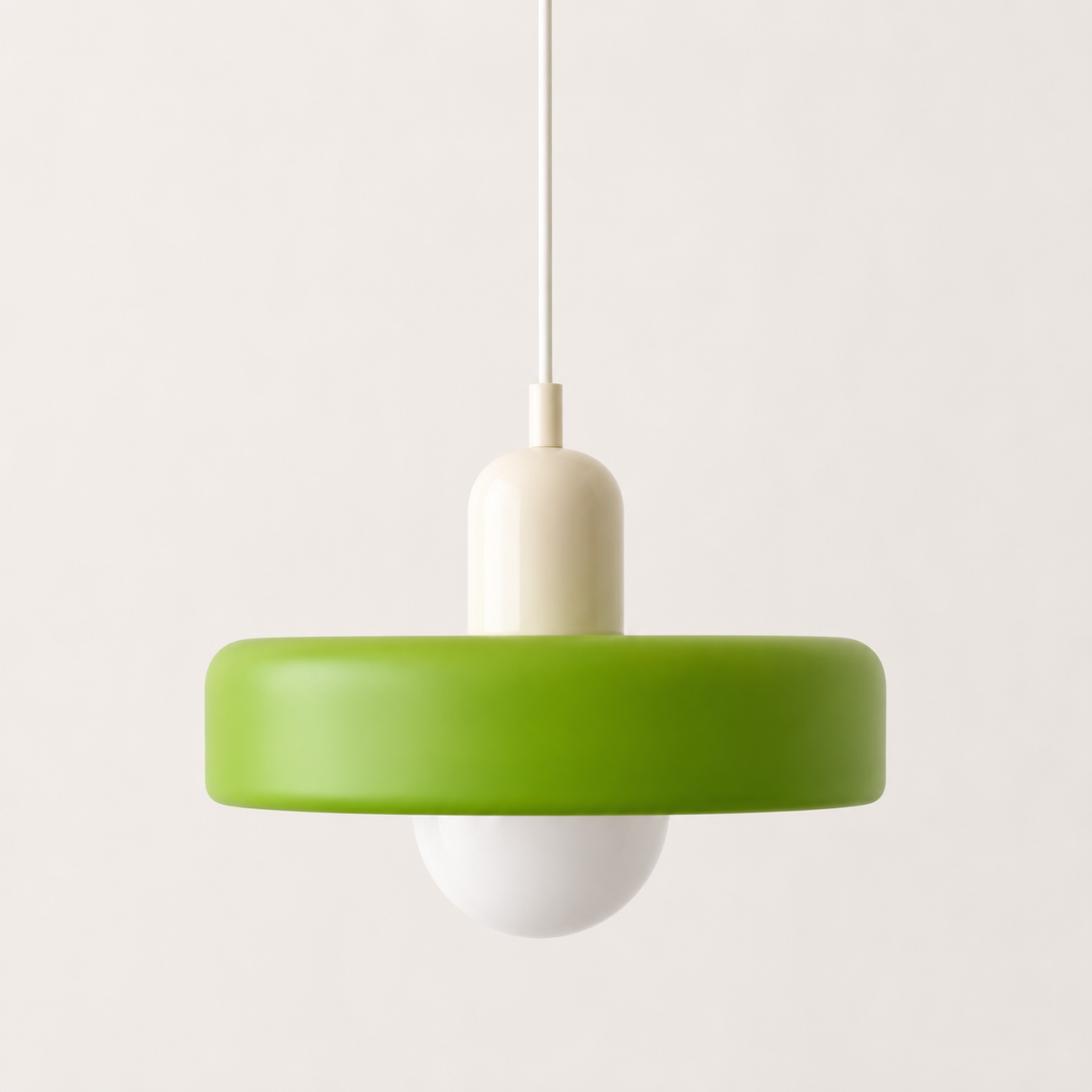 Bauhaus Pendant Light with Coloured Glass Shade