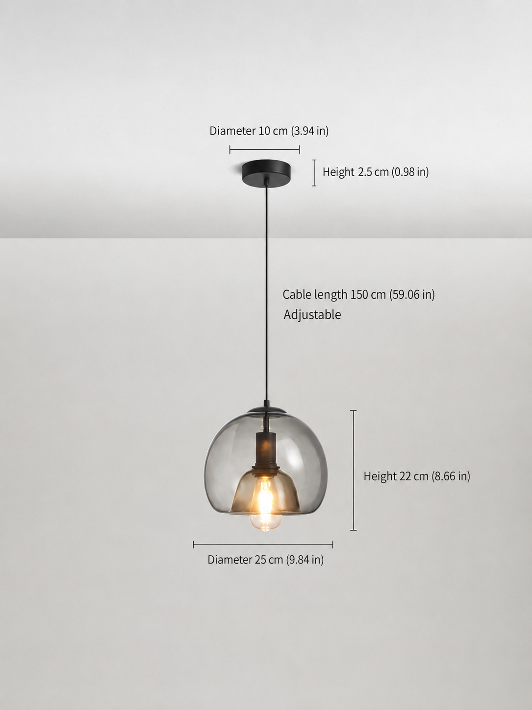 Glass Pendant Light – Industrial Double Shade Design