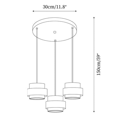 Travertine and Walnut Wood Ceiling Pendant Light - Arrielight