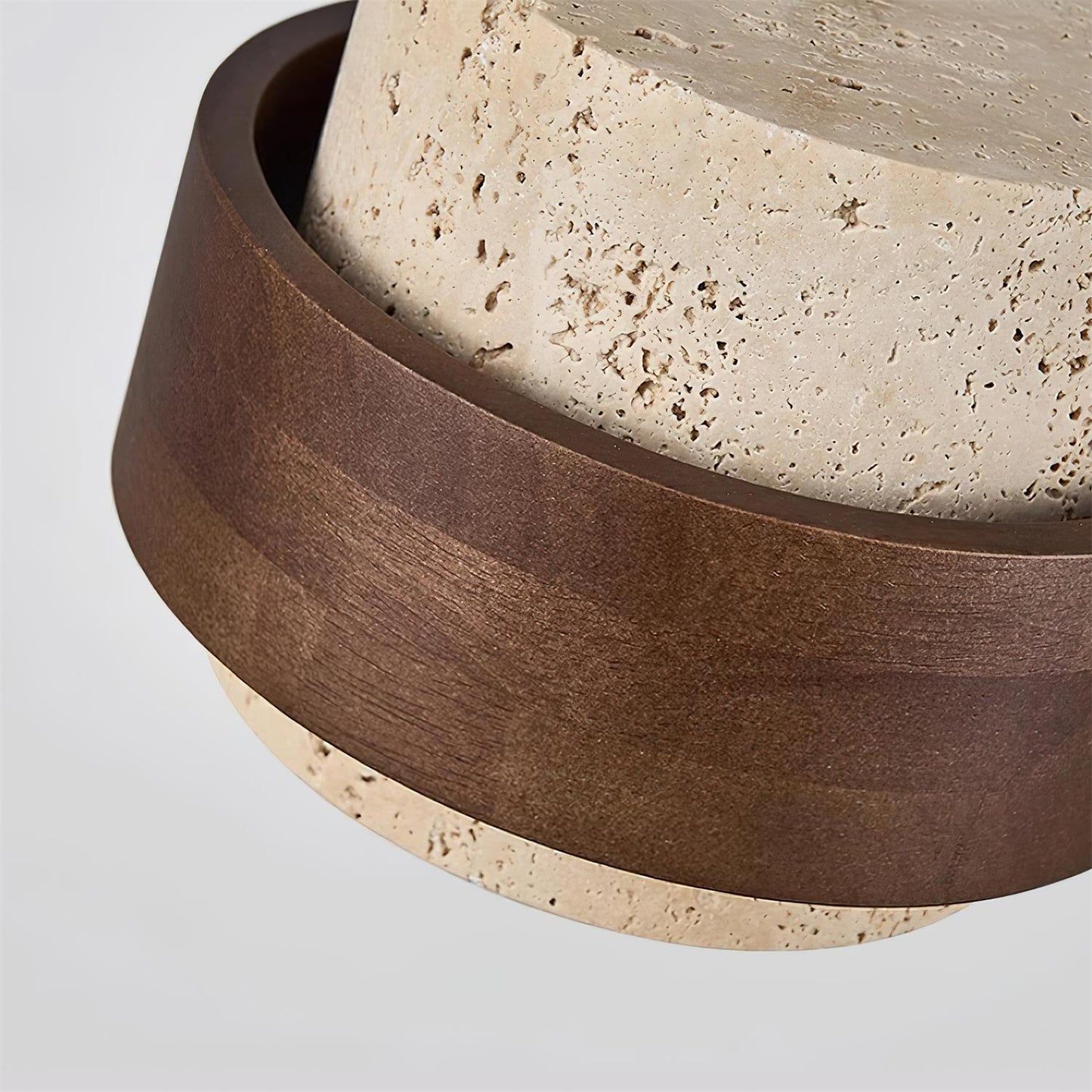 Travertine and Walnut Wood Ceiling Pendant Light - Arrielight