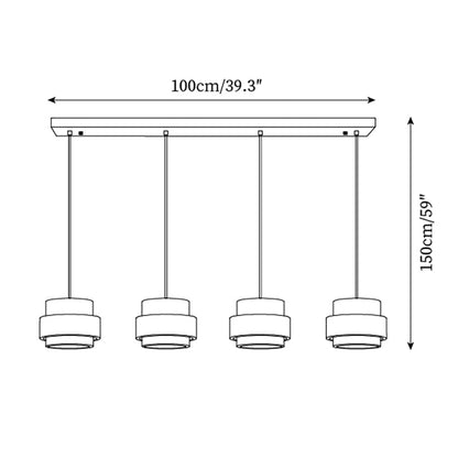 Travertine and Walnut Wood Ceiling Pendant Light - Arrielight