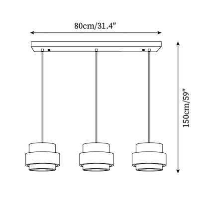 Travertine and Walnut Wood Ceiling Pendant Light - Arrielight