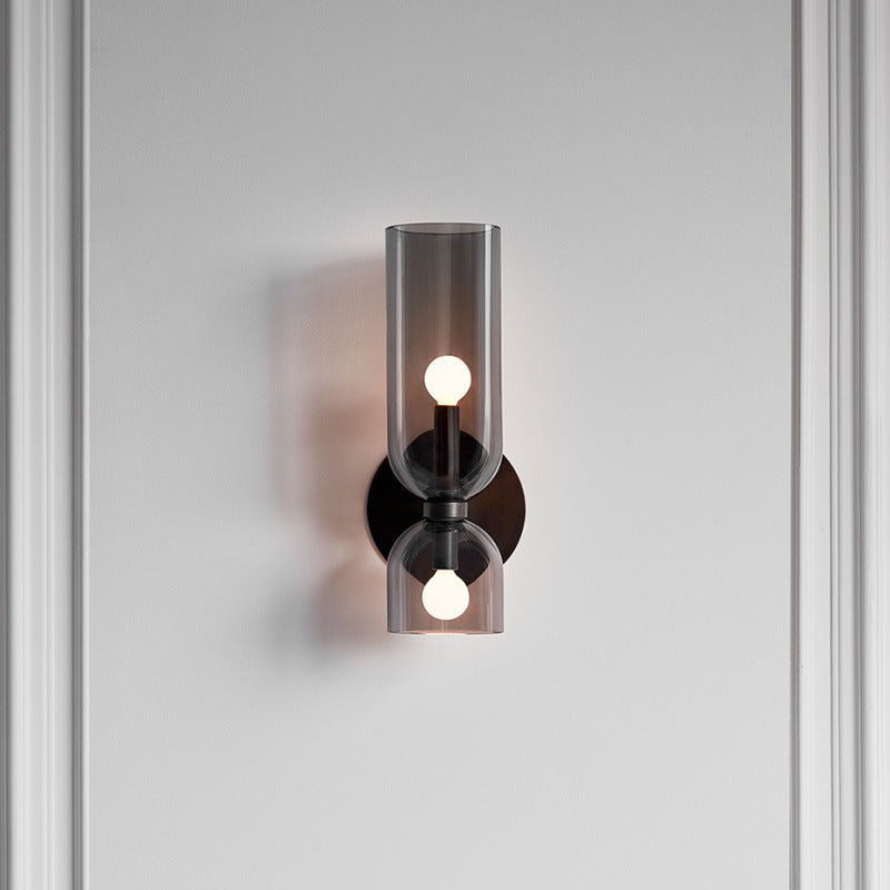 Cylindrical Glass Up and Down Wall Light, 2 Light - Arrielight